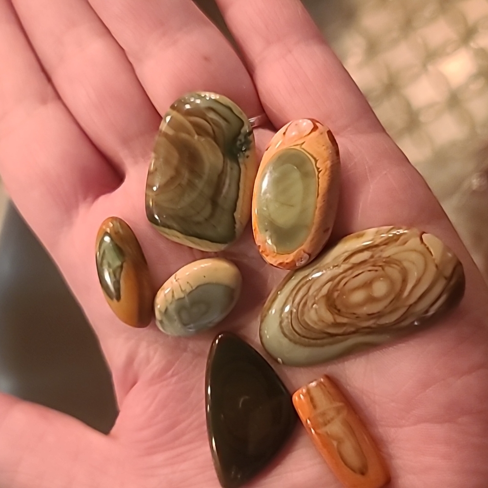 7 piece polychrome jasper cabachon bundle